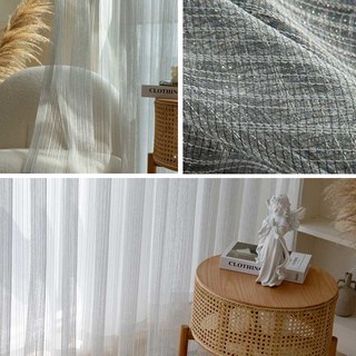 Moonlight Ash Gray Glittering Mesh Net Curtain 3