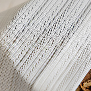 Reflective Harmony Ivory White Striped Mirror Sheer Curtain 4