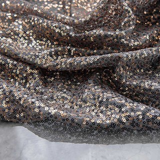 Galaxy Black & Gold Sequin Sparkling Ombre Sheer Curtain 7
