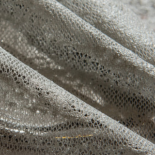 Milky Way Gray Sparkling Textured Mesh Net Curtain 8