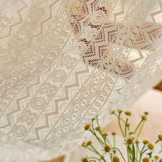 Gypsy Harmony Geometric Cream Boho Lace Net Curtain 6