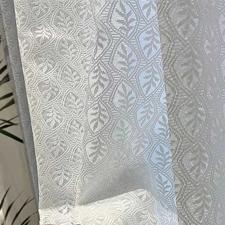 Magical Leaves Ivory White Lace Net Curtains 4