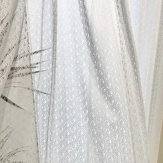 Magical Leaves Ivory White Lace Net Curtains 2