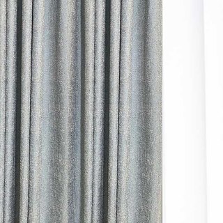 Simple Serenity Silver Shimmer Haze Blue Curtain 1