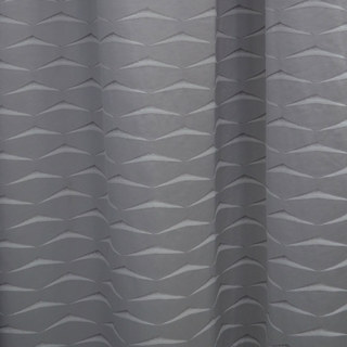 Whitecaps Luxury Jacquard Geometric Ash Grey Curtain 2