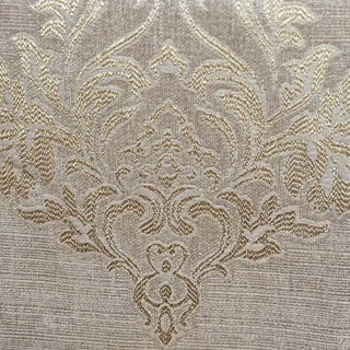 Elite Luxury Chenille Damask Gold Cream Curtain 3