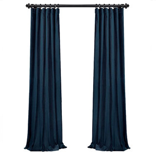 Fine Ink Blue Matte Velvet Curtains 5