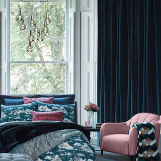 Fine Ink Blue Matte Velvet Curtains 2