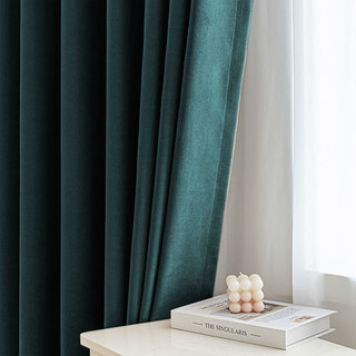 Smart Space Double Sided Reversible Teal Vegan Suede Curtains 2