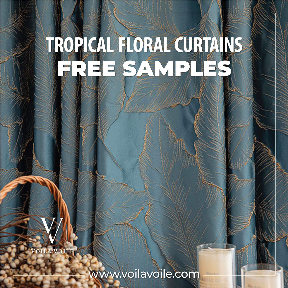 Tropical Floral Curtains
