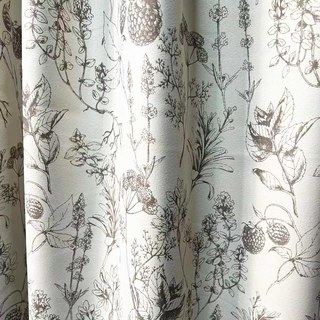 Berry Meadow Mocha Brown Floral Chenille Blackout Curtains 2