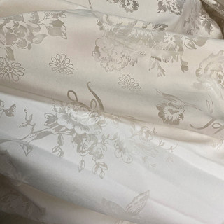 Enchanted Garden Rose & Butterfly Floral Ivory White Sheer Curtain 6