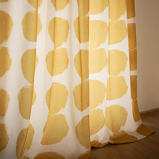 Futura Mid Century Modern Polka Dot Yellow Curtain 6