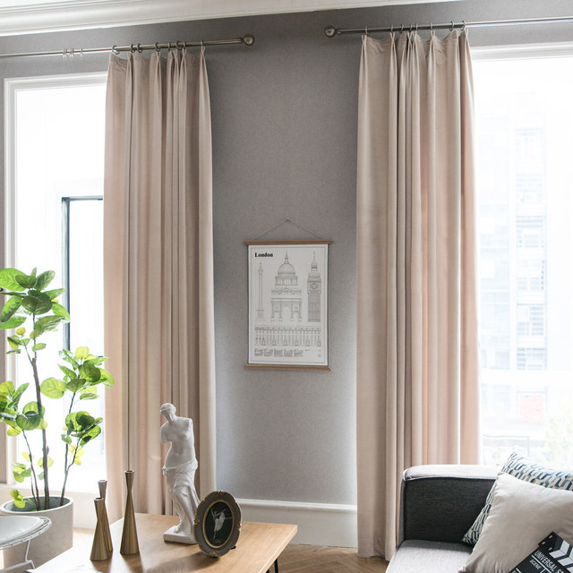 Oatmeal Matte Velvet Lined Eyelet Curtains