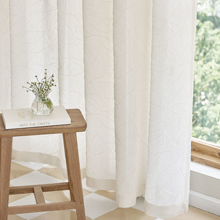 Nature's Melodies Branches & Leaves Ivory Cream Sheer Curtain 2