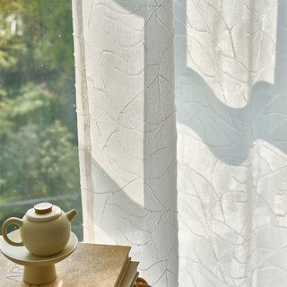 Nature's Melodies Branches & Leaves Ivory Cream Sheer Curtain 4