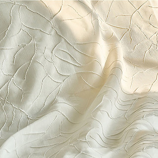 Nature's Melodies Branches & Leaves Ivory Cream Sheer Curtain 5