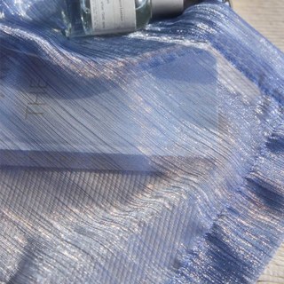 Paris Cascade Shimmering Striped Blue Sheer Curtain 4