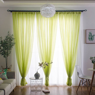 Smarties Lime Green Soft Sheer Curtain 2