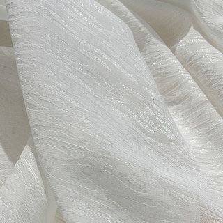 Winds in Willow Ivory White Shimmering Crinkle Crushed Sheer Curtain 2