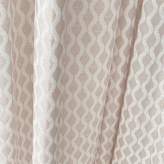 Enchanted Ogee Shimmering Geometric Cream Taupe Curtains 1