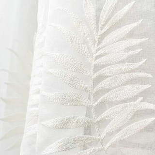 Leafy Whispers Embroidered Ivory White Sheer Curtain 3
