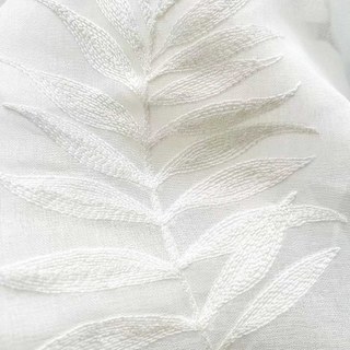 Leafy Whispers Embroidered Ivory White Sheer Curtain 4