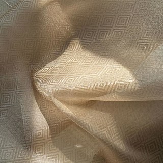 Shimmering Diamonds Geometric Coffee Brown Sheer Curtains 6