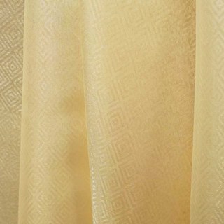 Shimmering Diamonds Geometric Cream Gold Sheer Curtains 3