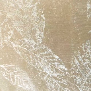 Shimmering Leaves Champagne Gold Sheer Curtain 6