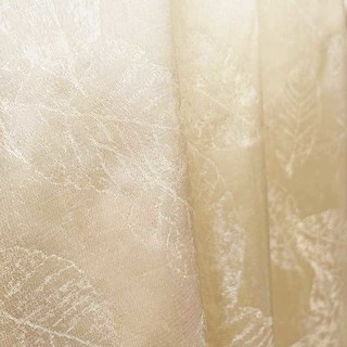 Shimmering Leaves Champagne Gold Sheer Curtain 2