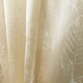 Shimmering Leaves Champagne Gold Sheer Curtain 3