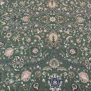 Zanjan Zen Vintage Emerald Green Persian Floral Velvet Curtains 4