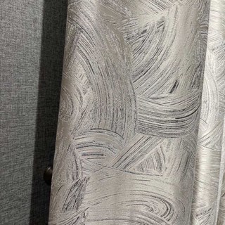 Brushscape Abstract Cream Taupe Champagne Curtain with Metallic Sheen 5