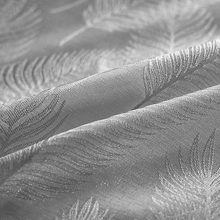 Feathered Fantasy Ash Gray Shimmering Sheer Curtain 1