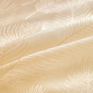 Feathered Fantasy Champagne Gold Shimmering Sheer Curtain 1