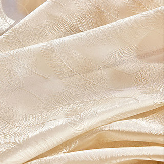 Feathered Fantasy Champagne Gold Shimmering Sheer Curtain 5