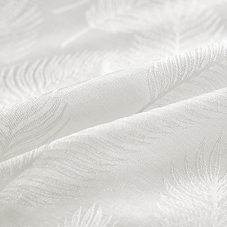 Feathered Fantasy Ivory White Shimmering Sheer Curtain 1