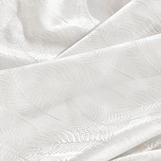 Feathered Fantasy Ivory White Shimmering Sheer Curtain