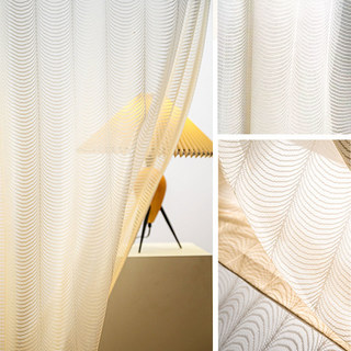 Reef Ripple Ombre Yellow Sheer Curtain 1