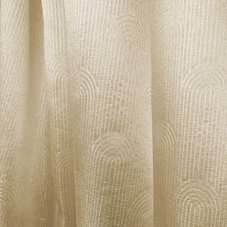 Rolling Hills Art Deco Shimmering Champagne Gold Sheer Curtains 2
