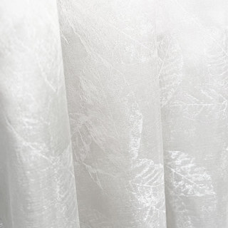 Shimmering Leaves Ivory White Sheer Curtain 4