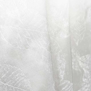 Shimmering Leaves Ivory White Sheer Curtain 3