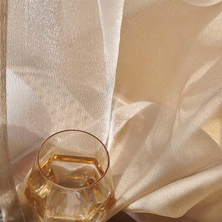 Sand Dune Textured Shimmering Champagne Gold Sheer Curtain 2