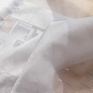 Sand Dune Textured Shimmering Light Gray Organza Sheer Curtain