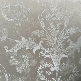 Silver Blossom Jacquard Cream Damask Floral Curtain 4
