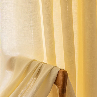 The Bright Side Cream Yellow Heavy Sheer Curtain 3