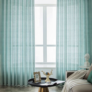 The Bright Side Mint Green Heavy Semi Sheer Curtain 3