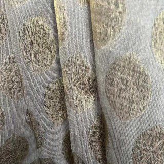 Ethereal Leaf Luxury Jacquard Gold Geometric Dotted Sheer Curtains 2