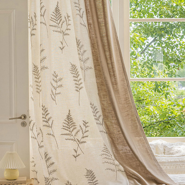 embroidered linen curtains